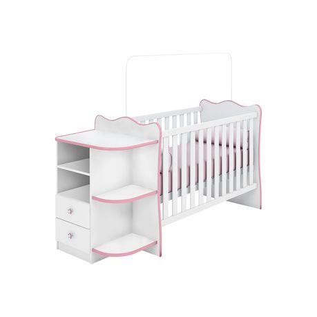Linx Baby Crib + Corner Chest Doce Sonho - White & Pink Buy Online in Zimbabwe thedailysale.shop