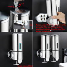 Load image into Gallery viewer, Heartdeco Wall Mount Stainless Steel Soap Shampoo Dispenser Set
