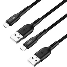Load image into Gallery viewer, Rocka Micro USB 4-Pack Cables - Quadro Series - Mixed Length - Black

