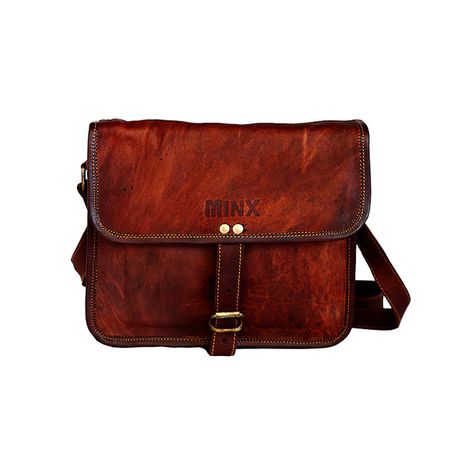 Minx - Genuine Leather Messenger Bag with Buckle Buy Online in Zimbabwe thedailysale.shop