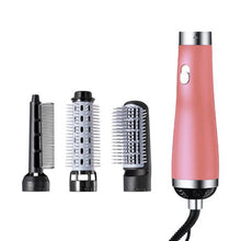 Load image into Gallery viewer, 4 in 1 Hot Air Hair Brush, Comb, Hair Dryer, Straightener &amp; Curler Pink
