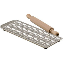 Load image into Gallery viewer, Imperia Italian Ravioli Tray Twenty Four Hole and Rolling Pin
