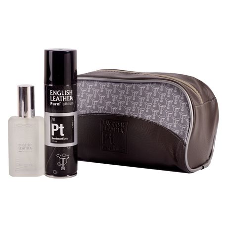 English Leather Pure Platinum Toiletry Bag with Edt and Deodorant Buy Online in Zimbabwe thedailysale.shop