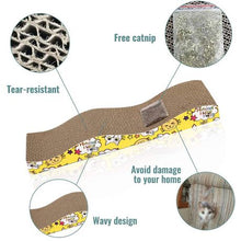 Load image into Gallery viewer, UrbanPets - Cat Scratcher Textures Design Wave Curved Shape Wide Corrugate
