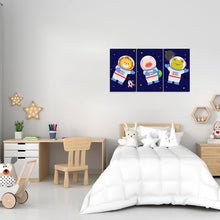 Load image into Gallery viewer, Boys Wall Art | Animals In Space - Set Of Three
