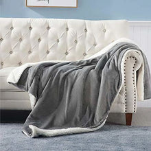 Load image into Gallery viewer, Luxury Reversible Sherpa Fleece Mink Throw Blanket – Grey &amp; White XL
