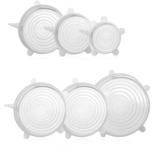 Load image into Gallery viewer, 6 Piece Silicone Kitchen Storage Cover Stretchable Microwave Lid
