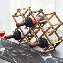 Load image into Gallery viewer, 8 Wine Collapsible Folding Bottle Honeycomb Wooden Storage Rack

