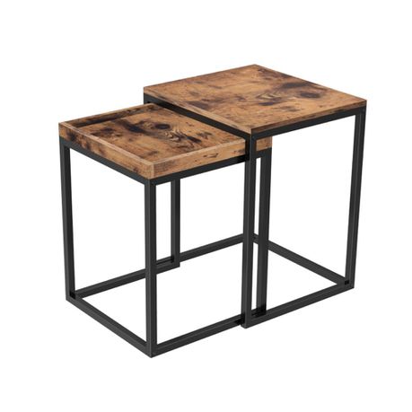 Bragg Tokyo Rustic Nesting Side Tables, Brown
