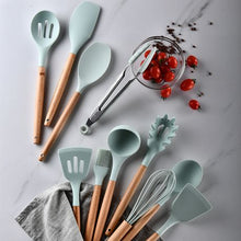 Load image into Gallery viewer, 12 piece Silicon Utensil set - Teal
