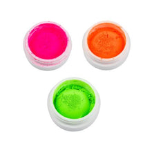 Load image into Gallery viewer, Glamore Cosmetics 3 Neon Pigments Pink, Orange &amp; Green
