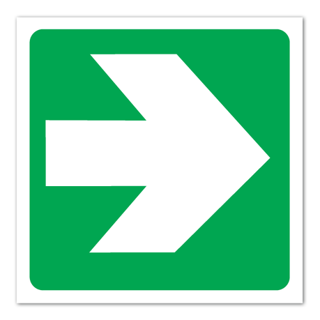 Safety Sign - Green Arrow 150x150mm - White ABS Buy Online in Zimbabwe thedailysale.shop