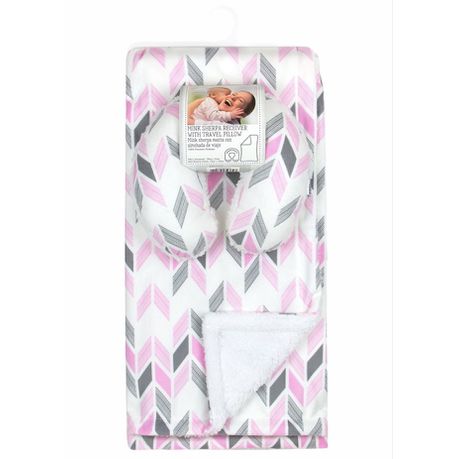 Baby Blanket And Travel Pillow - Pink Pattern Buy Online in Zimbabwe thedailysale.shop