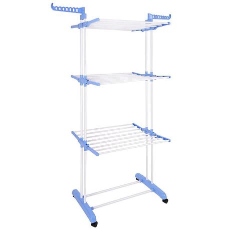 3 Layer Drying Rack - Layered Clothes Hanger - Blue Buy Online in Zimbabwe thedailysale.shop