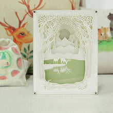 Load image into Gallery viewer, 3D Paper Cutting Light Box, Organic Glass-Deer’n Lake

