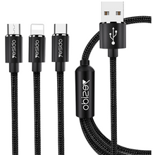 Load image into Gallery viewer, Nylon Braided 3-in-1 Lightning, Micro &amp; Type-C Charger Cable - 1.2m - CA60
