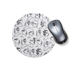 Load image into Gallery viewer, Hey Casey! Floral Faces Line Art Mouse Pad
