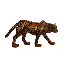 Load image into Gallery viewer, Leopard Hand-Painted Enameled Decorative Hinged Jewelry Animal Trinket Box
