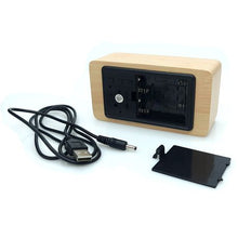 Load image into Gallery viewer, GagaFast Wooden Sound Control Digital Alarm Clock Temperature Date Display
