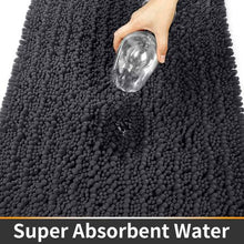 Load image into Gallery viewer, Chenille Microfibre Luxury Bathroom Bath Mat Lush Quick Dry Charcoal Grey
