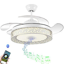 Load image into Gallery viewer, JNC-Retractable Ceiling Fan Light with Blue Tooth Speaker-White
