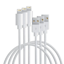Load image into Gallery viewer, iPhone USB Charging Cable for iPhone - White (Pack of 3) 1 m
