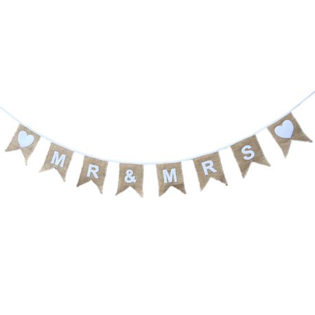 Bunting Mr & Mrs Hessian/Burlap