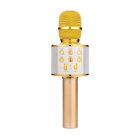 Wireless Portable Bluetooth Karaoke Microphone-Gold Buy Online in Zimbabwe thedailysale.shop