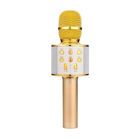 Wireless Portable Bluetooth Karaoke Microphone-Gold Buy Online in Zimbabwe thedailysale.shop