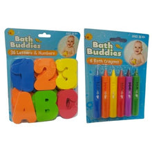 Load image into Gallery viewer, Bath Buddies - Bath Foam Letters &amp; Numbers (36) with 6 x Bath Crayons
