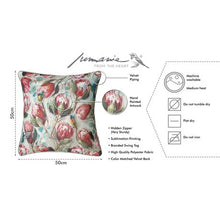 Load image into Gallery viewer, Jumarie From The Heart Protea And Bird Floral Scatter Cushion, 50cm x 50cm
