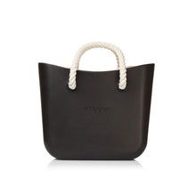 Load image into Gallery viewer, Original Magpie Black Tote Bag With Beige Inner And Rope Handles
