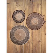Load image into Gallery viewer, Set of 3 Binga Woven Baskets Wall Décor S/M/L
