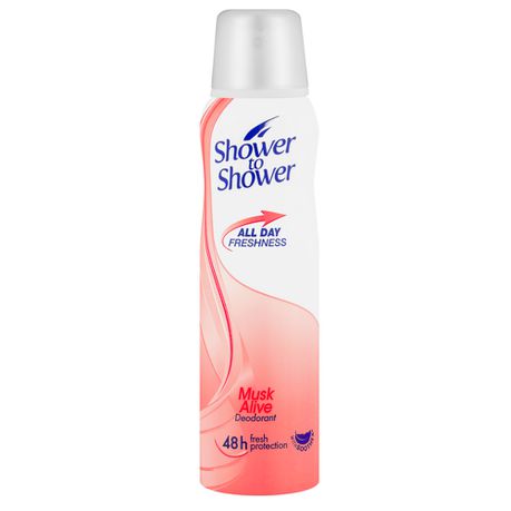 Shower to Shower Deodorant 150ml Musk Alive Buy Online in Zimbabwe thedailysale.shop