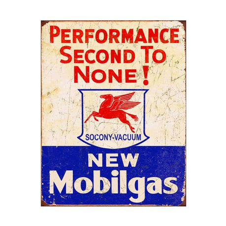 Aankopen - Mobil Gas - Retro Vintage Metal Wall Plate