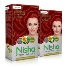 Load image into Gallery viewer, Nisha Creme Hair Colour Pack with Brush and Conditioner Flame Red - 2 Pack
