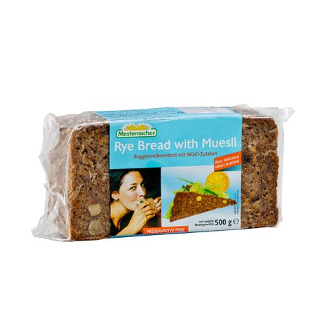 Mestemacher Rye Bread with Muesli 500g (Box of 12) Buy Online in Zimbabwe thedailysale.shop