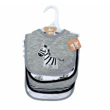 Load image into Gallery viewer, Baby Bib Set 5 Piece - Zebra
