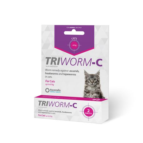 TRIWORM-C Worming remedy in CATS - 2 tablets Buy Online in Zimbabwe thedailysale.shop