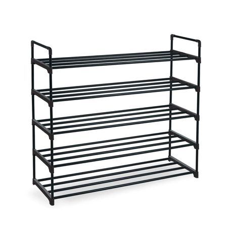Knight 5 Tier Heavy Duty Metal Shoe Rack Multipurpose Organiser - Black Buy Online in Zimbabwe thedailysale.shop