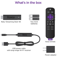 Load image into Gallery viewer, Roku Streaming Stick 4K Dolby Vision with Voice Remote and TV Controls
