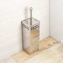Load image into Gallery viewer, Stainless Steel Square Toilet Brush Anti-Splash Design with Holder
