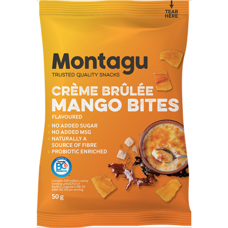 Montagu Mango Bites Creme Brulee 10x 50g Box Buy Online in Zimbabwe thedailysale.shop