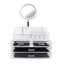 Load image into Gallery viewer, Make-up Cosmetic Organiser 4-Drawer With Mirror

