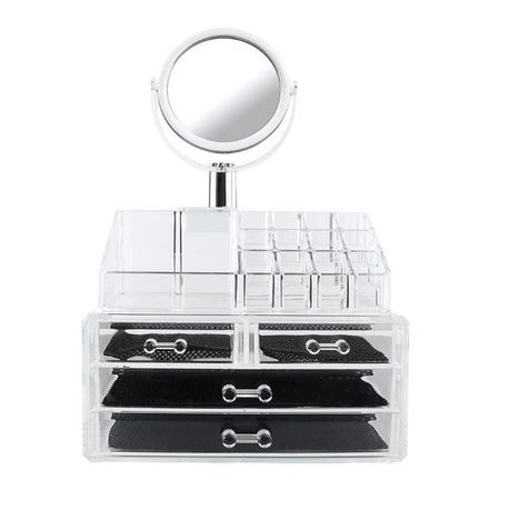 Make-up Cosmetic Organiser 4-Drawer With Mirror