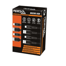 Load image into Gallery viewer, Rocka Micro USB 4-Pack Cables - Quadro Series - Mixed Length - Black
