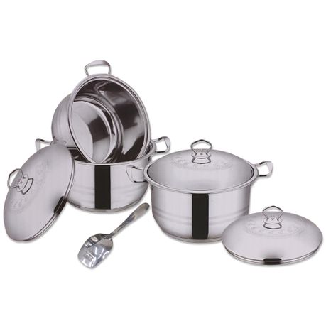 6 Piece Thermal Layered Cookware Set & LMA Serving Spoon -Stainless Steel Buy Online in Zimbabwe thedailysale.shop