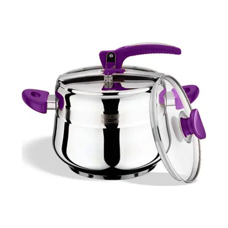 Bonera 3 Piece Special Pressure Cooker Set - Purple - 10L