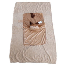 Load image into Gallery viewer, Animal Cushion Blanket - Dog Brown
