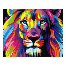 Load image into Gallery viewer, Diamond Painting DIY Kit, Round diamonds, 50x40cm- Rainbow Lion
